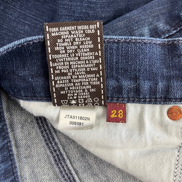 7 For All Mankind Slimmy Blue Jeans Pants Denim ((size 28)) - Picture 8 of 8